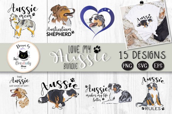 Aussie Dog SVG Bundle Dog Mom SVG File