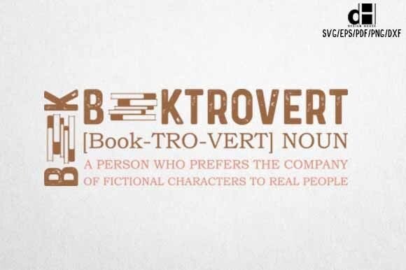 Book Lover SVG PNG Booktrovert