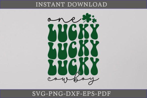 One Lucky Cowboy Retro Gift Shirt SVG
