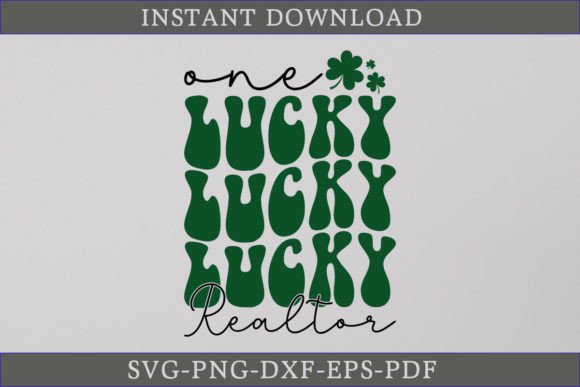 One Lucky Realtor Retro Gift Shirt SVG