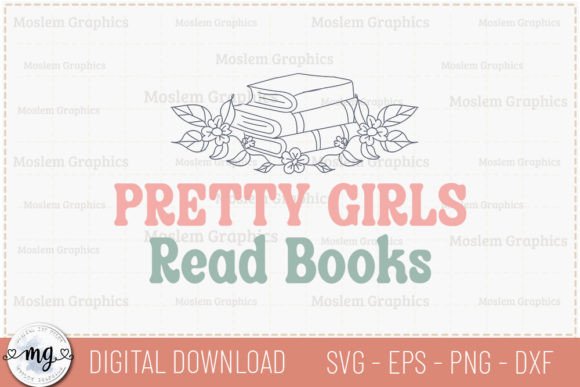 Pretty Girls Read Books - Retro SVG