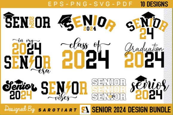 Senior Graduation 2024 SVG Tshirt Bundle